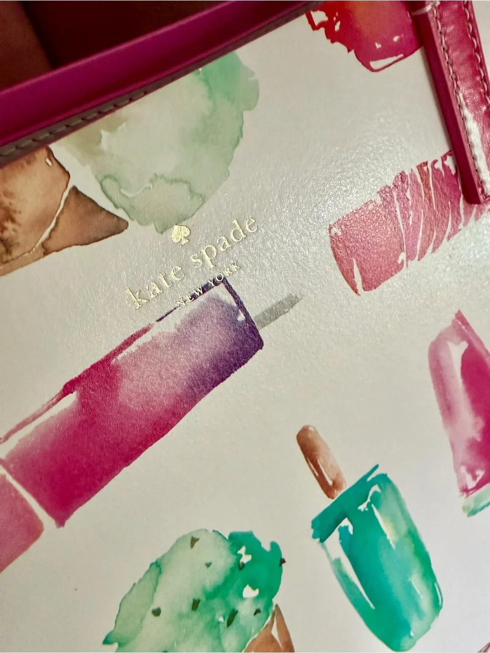 kate spade White Tote with Colorful Popsicle & Ice Cream Print